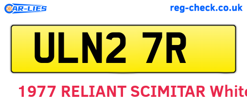 ULN27R are the vehicle registration plates.