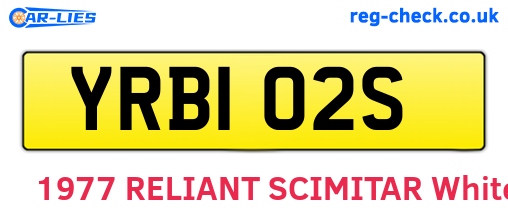 YRB102S are the vehicle registration plates.