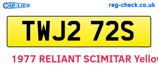 TWJ272S are the vehicle registration plates.