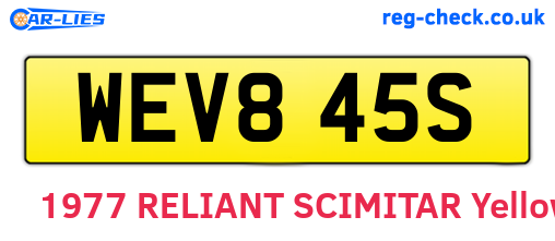 WEV845S are the vehicle registration plates.