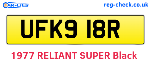 UFK918R are the vehicle registration plates.