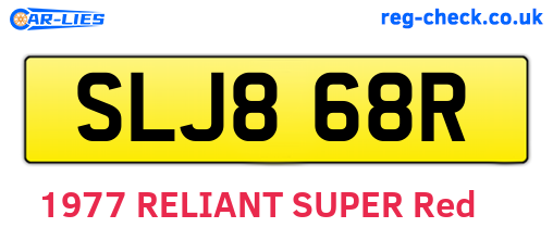 SLJ868R are the vehicle registration plates.