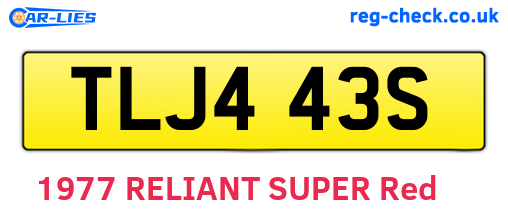 TLJ443S are the vehicle registration plates.
