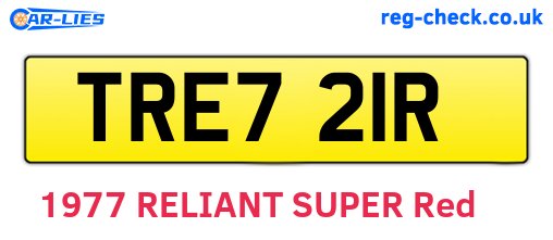 TRE721R are the vehicle registration plates.