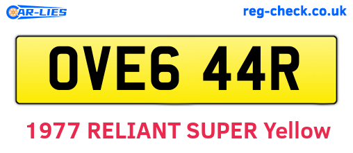 OVE644R are the vehicle registration plates.
