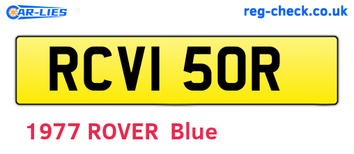 RCV150R are the vehicle registration plates.
