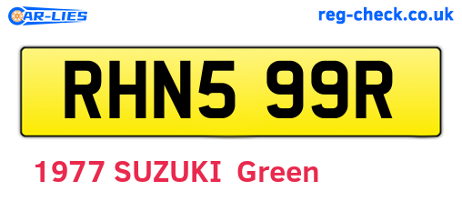 RHN599R are the vehicle registration plates.
