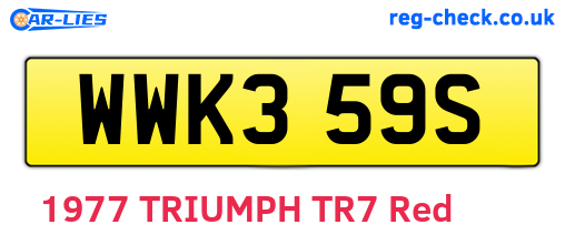 WWK359S are the vehicle registration plates.