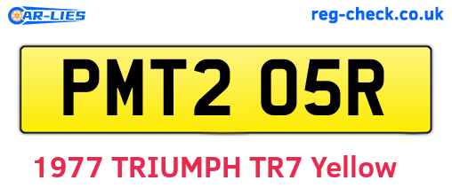 PMT205R are the vehicle registration plates.