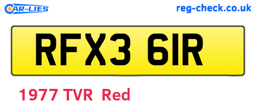 RFX361R are the vehicle registration plates.