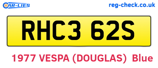 RHC362S are the vehicle registration plates.