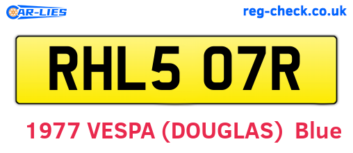 RHL507R are the vehicle registration plates.