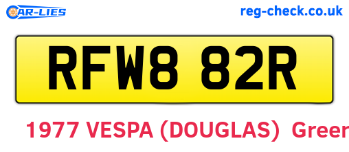 RFW882R are the vehicle registration plates.