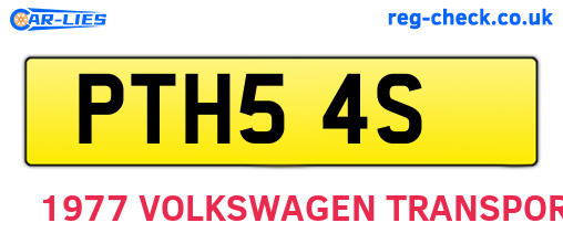 PTH54S are the vehicle registration plates.