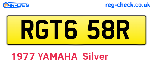 RGT658R are the vehicle registration plates.
