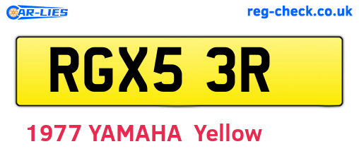 RGX53R are the vehicle registration plates.