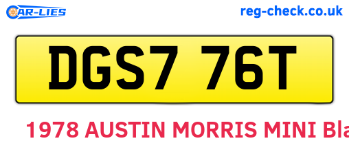 DGS776T are the vehicle registration plates.