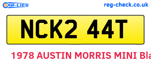 NCK244T are the vehicle registration plates.