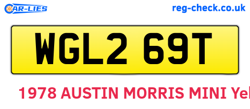 WGL269T are the vehicle registration plates.