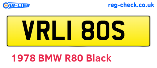 VRL180S are the vehicle registration plates.