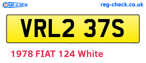 VRL237S are the vehicle registration plates.