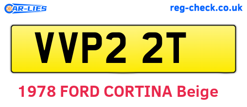 VVP22T are the vehicle registration plates.