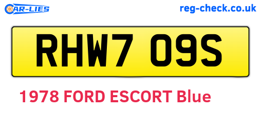 RHW709S are the vehicle registration plates.