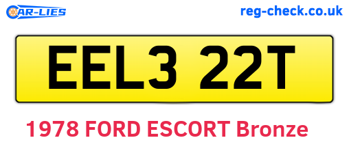 EEL322T are the vehicle registration plates.