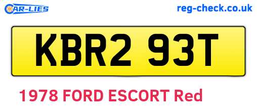 KBR293T are the vehicle registration plates.