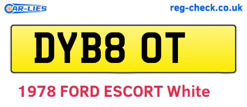 DYB80T are the vehicle registration plates.