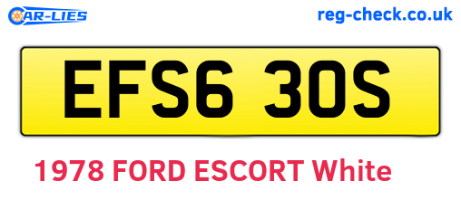 EFS630S are the vehicle registration plates.