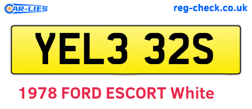 YEL332S are the vehicle registration plates.