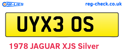 UYX30S are the vehicle registration plates.