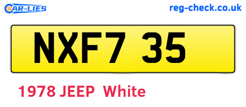 NXF735 are the vehicle registration plates.