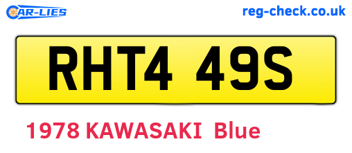 RHT449S are the vehicle registration plates.