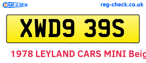 XWD939S are the vehicle registration plates.