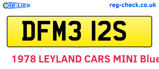 DFM312S are the vehicle registration plates.