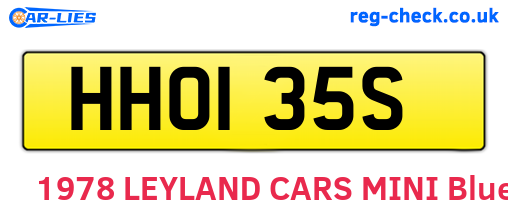 HHO135S are the vehicle registration plates.