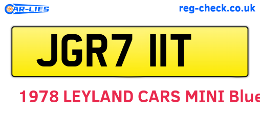 JGR711T are the vehicle registration plates.