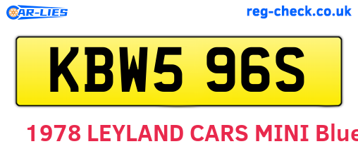 KBW596S are the vehicle registration plates.