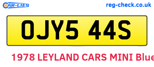 OJY544S are the vehicle registration plates.
