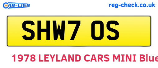 SHW70S are the vehicle registration plates.