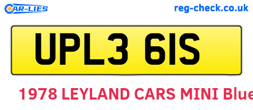 UPL361S are the vehicle registration plates.