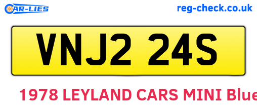 VNJ224S are the vehicle registration plates.