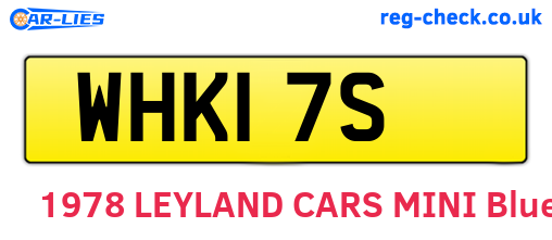 WHK17S are the vehicle registration plates.