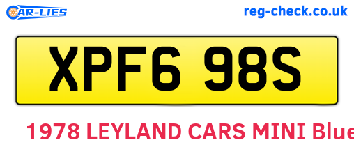 XPF698S are the vehicle registration plates.