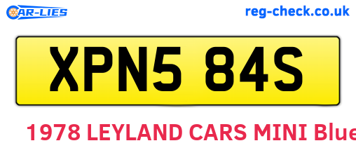 XPN584S are the vehicle registration plates.