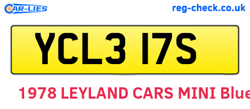 YCL317S are the vehicle registration plates.