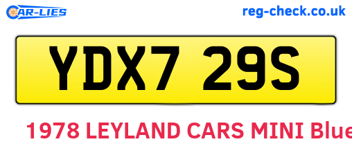 YDX729S are the vehicle registration plates.