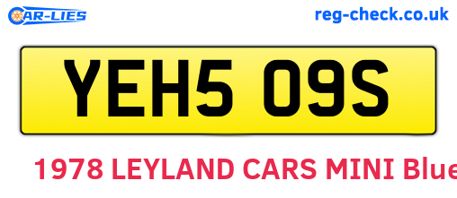 YEH509S are the vehicle registration plates.